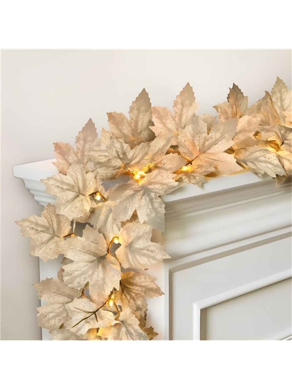 Fall Decor - 2 Pack Fall Garlands - 8.2Ft Fall Maple Leaf Lighted Garlands